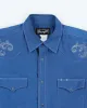 Vintage 80's Wrangler Western Snap Button Shirt - L sold by Rokit