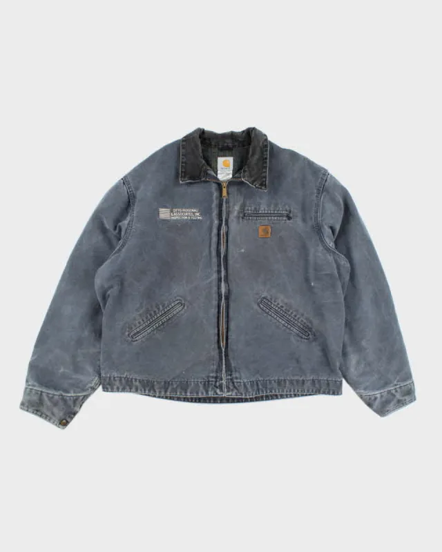 Vintage 00s Carhartt Navy Fleece Lined Workwear Jacket - 2XL Tall sold by Rokit