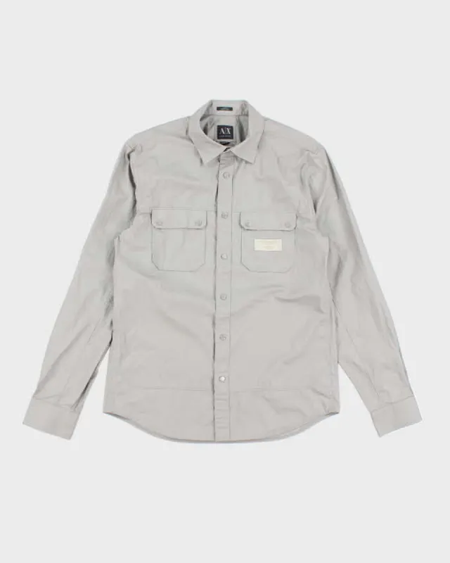 Vintage Y2K Armani Exchange Military Style Snap Button Shirt - M made by Armani Exchange