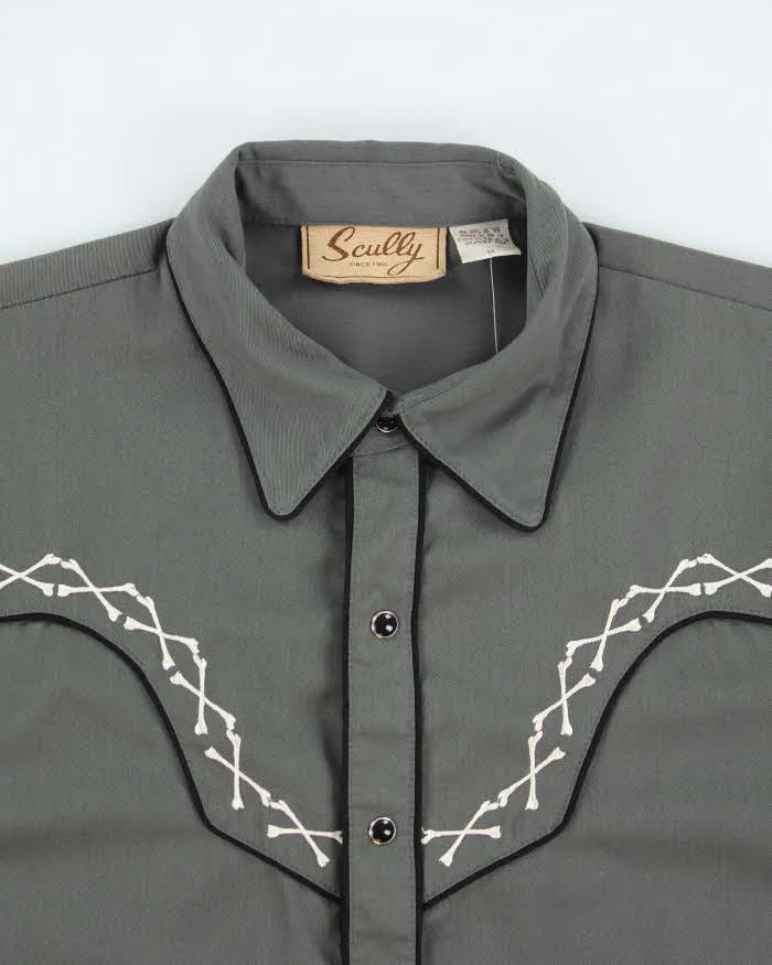 Vintage 90's Gothic Embroidered Western Snap Button Shirt - M sold by Rokit product image thumbnail 3