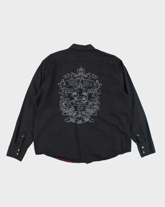 Vintage Y2K DKNY Tribal Embroidered Snap Button Shirt - XL sold by Rokit product image thumbnail 2