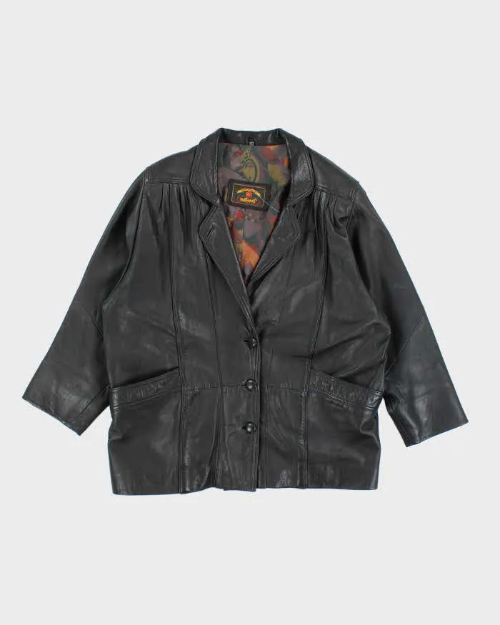 Vintage 90's Oversized Heavyweight Button Up Leather Jacket - M sold by Rokit