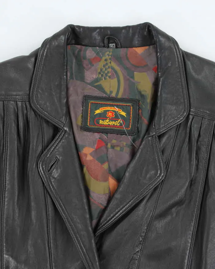 Vintage 90's Oversized Heavyweight Button Up Leather Jacket - M sold by Rokit product image thumbnail 3