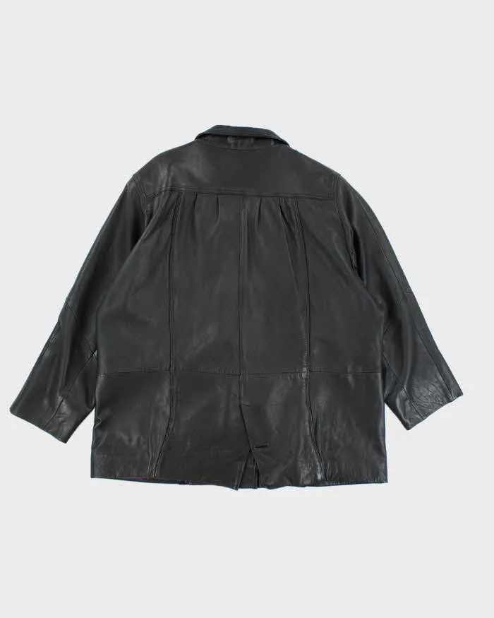Vintage 90's Oversized Heavyweight Button Up Leather Jacket - M sold by Rokit product image thumbnail 2