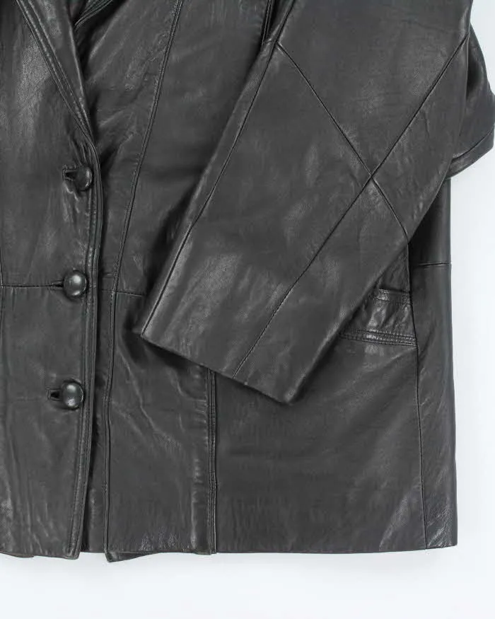 Vintage 90's Oversized Heavyweight Button Up Leather Jacket - M sold by Rokit product image thumbnail 4