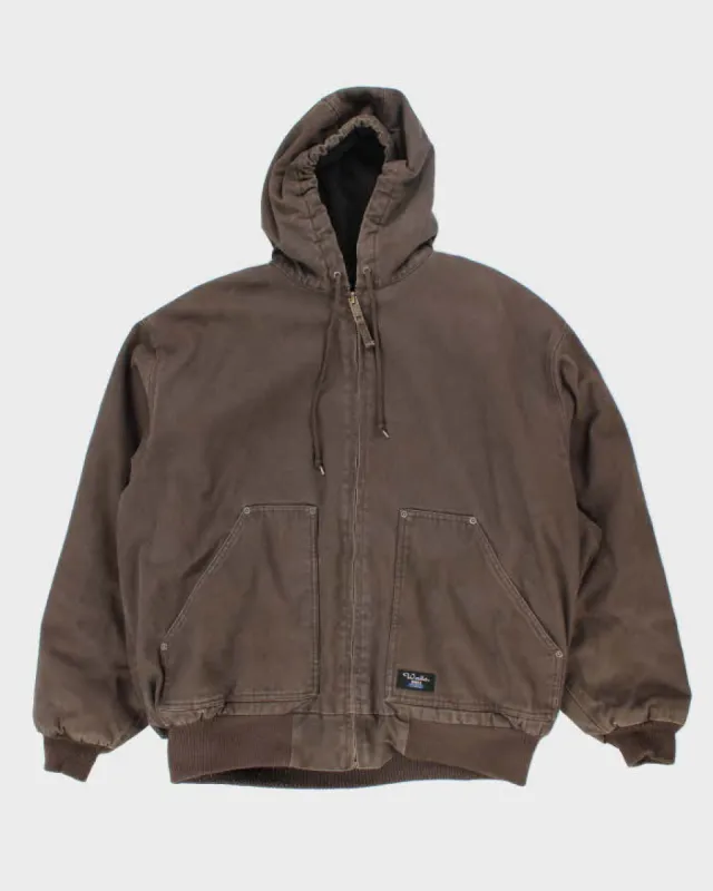 Vintage 00s Walls Hooded Brown Workwear Jacket - XXL sold by Rokit