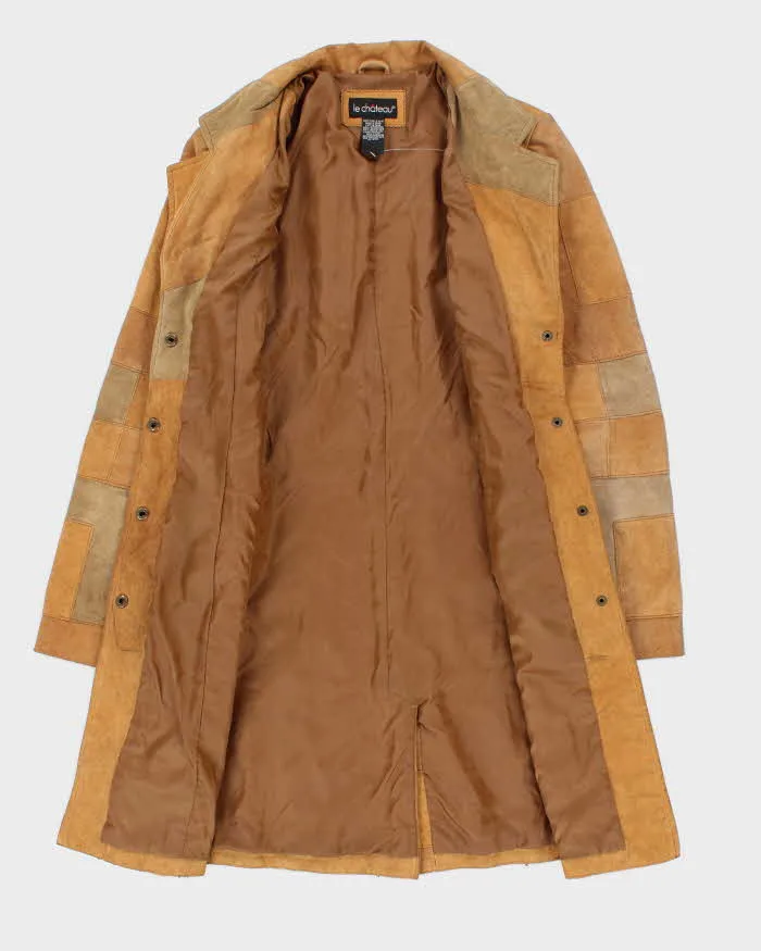 Vintage 90s Le Chateau Warm Brown Suede Belted Patchwork Coat - M sold by Rokit product image thumbnail 5