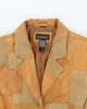 Vintage 90s Le Chateau Warm Brown Suede Belted Patchwork Coat - M sold by Rokit
