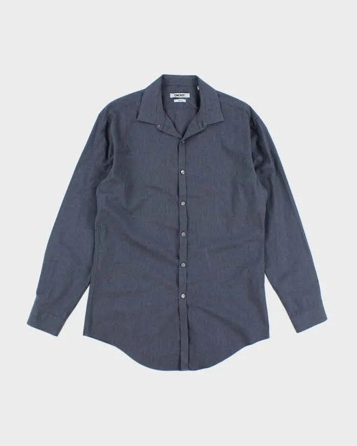 Vintage Y2K DKNY Slim Fit Plain Button Up Shirt - L sold by Rokit