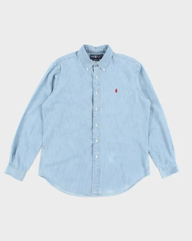 Vintage 2000's Ralph Lauren Light Wash Denim Shirt - L sold by Rokit