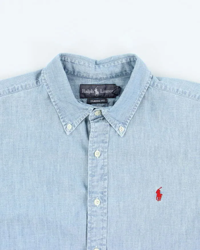 Vintage 2000's Ralph Lauren Light Wash Denim Shirt - L sold by Rokit product image thumbnail 3