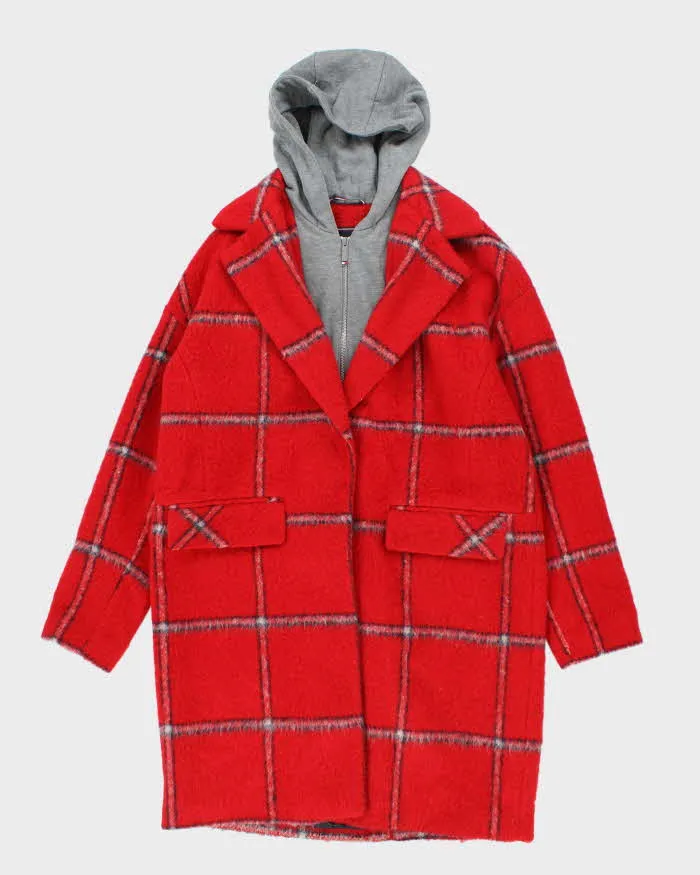 Vintage Women's Tommy Hilfiger Double Layered Hooded Overcoat - L sold by Rokit