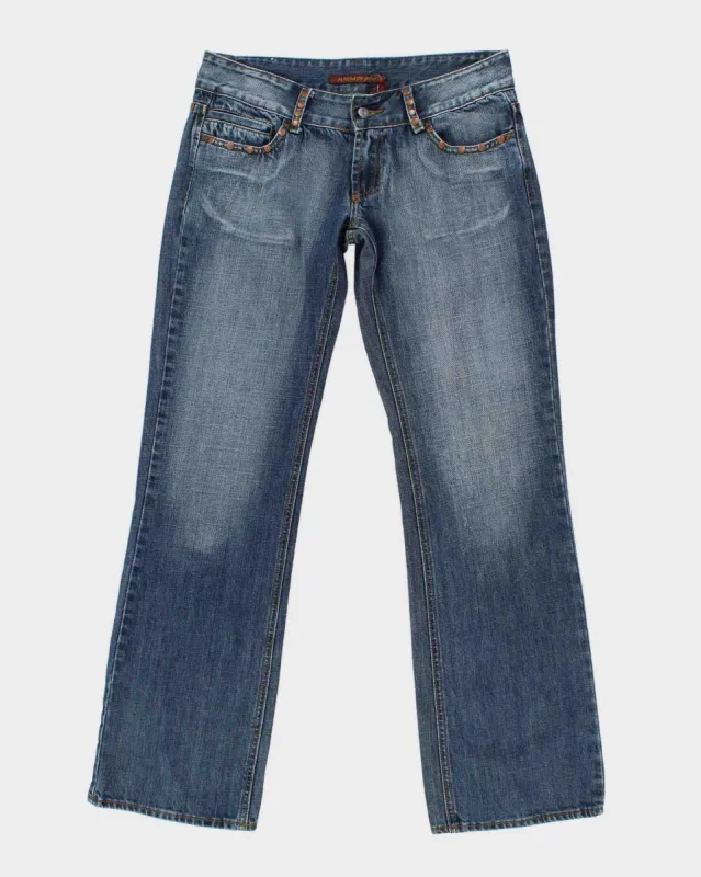 Y2k 00s Da Moda DM Studded Embroidered Jeans - W32 L32 sold by Rokit