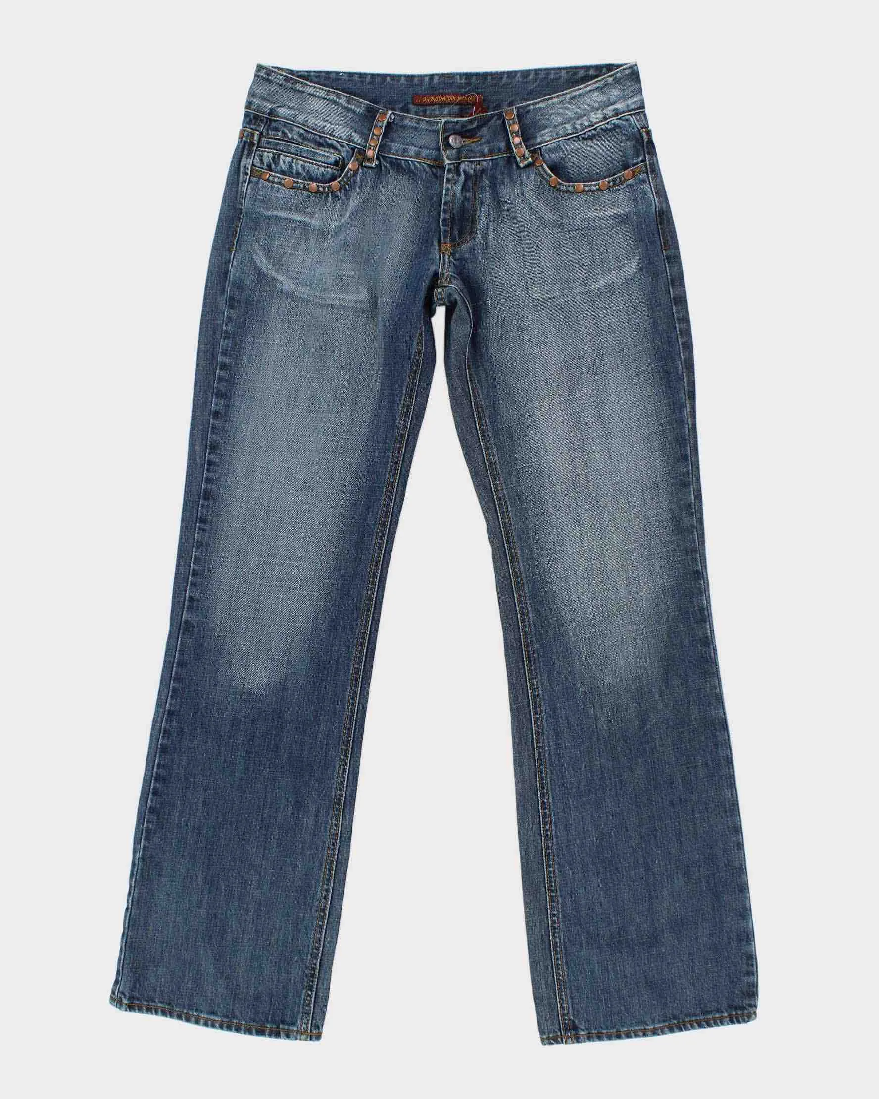 Y2k 00s Da Moda DM Studded Embroidered Jeans - W32 L32 sold by Rokit