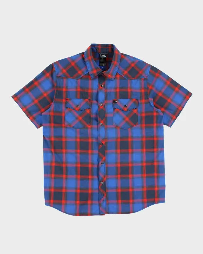 Vintage The North Face Plaid Short Sleeve Snap Button Shirt - M sold by Rokit