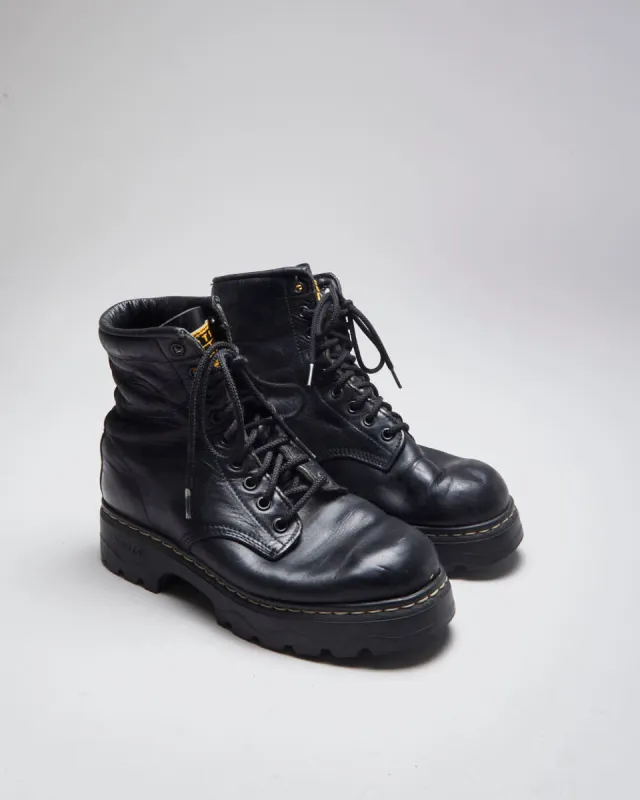 Vintage Women's Y2K Roots Leather Platform Boots - UK 5 sold by Rokit