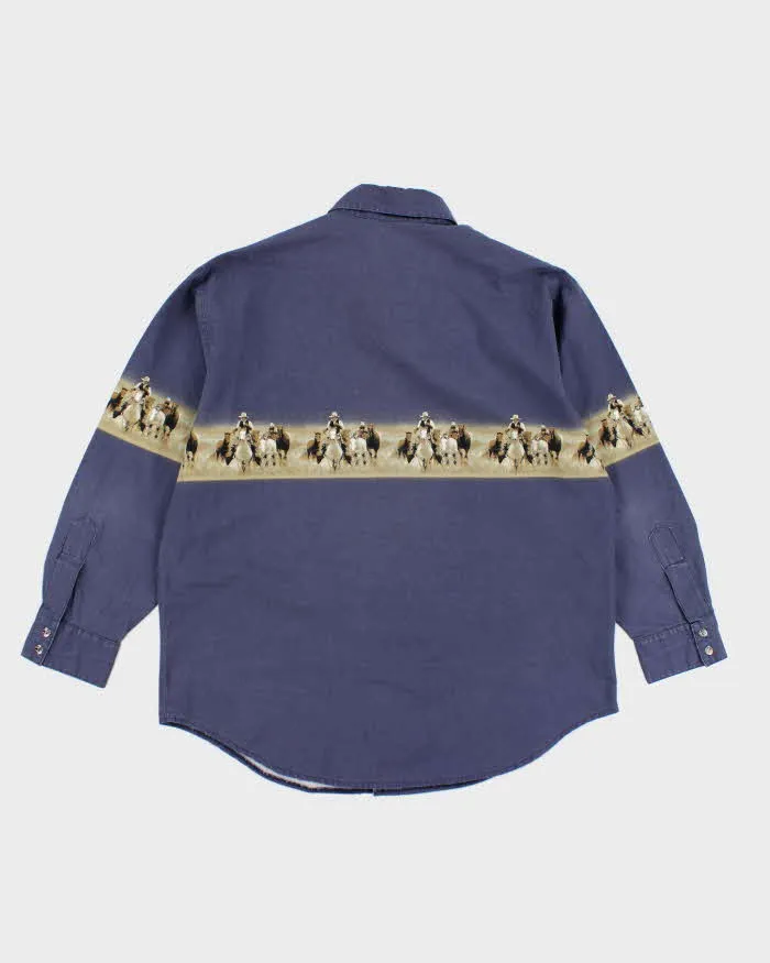 Vintage 90's Cowboy Graphic Western Snap Button Shirt - L sold by Rokit product image thumbnail 2
