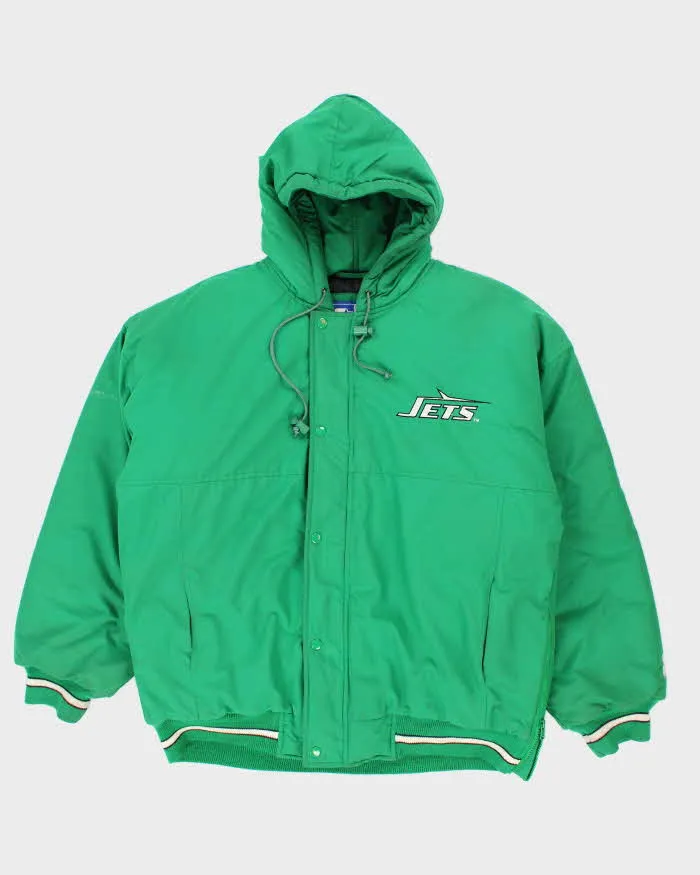 Vintage 90's Starter New York Jets Insulated Hooded Jacket - L sold by Rokit