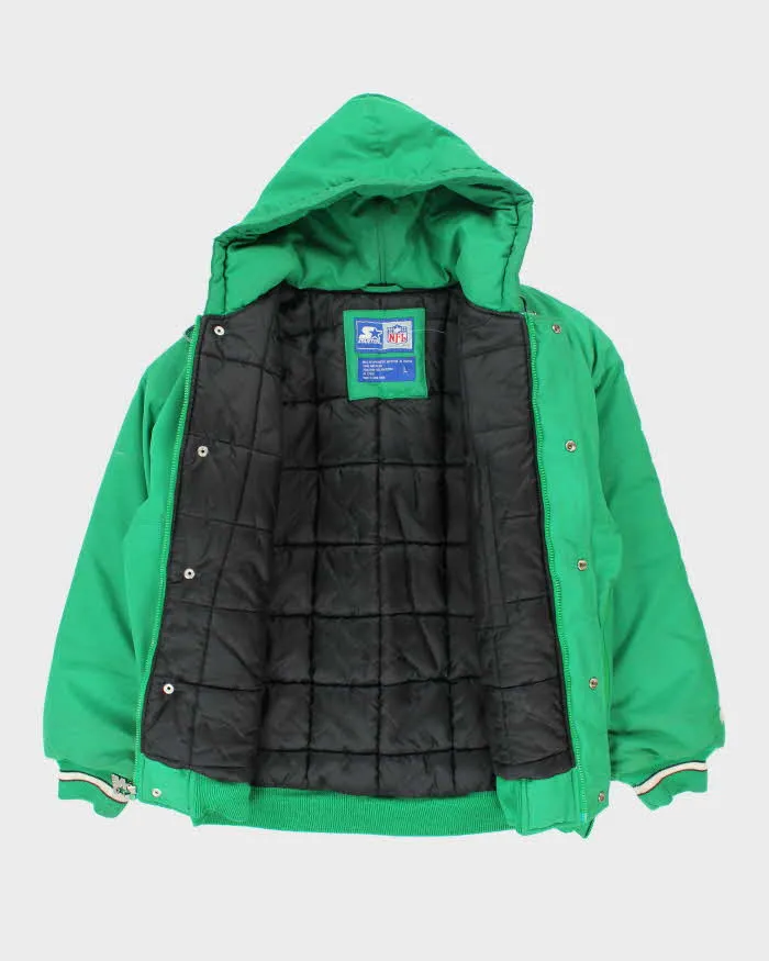 Vintage 90's Starter New York Jets Insulated Hooded Jacket - L sold by Rokit product image thumbnail 5