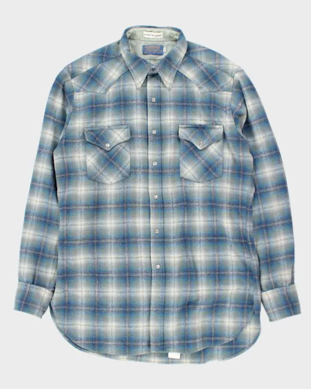 Vintage 80's Pendleton Snap Button Wool Shirt - L sold by Rokit
