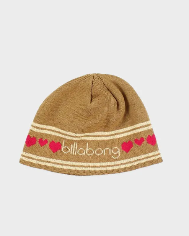 Vintage Y2K Billabong Heart Graphic Toque Beanie - OS sold by Rokit
