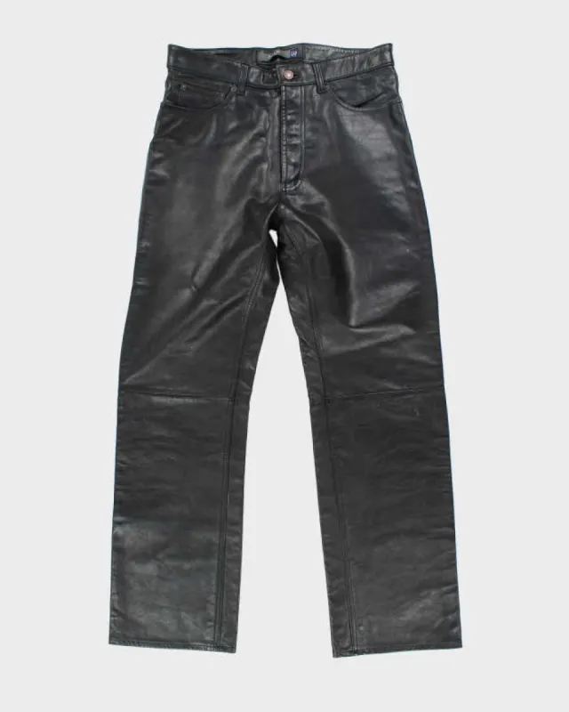 Vintage 90's GAP Leather Boot Cut Fit Trousers - W32 L32 sold by Rokit