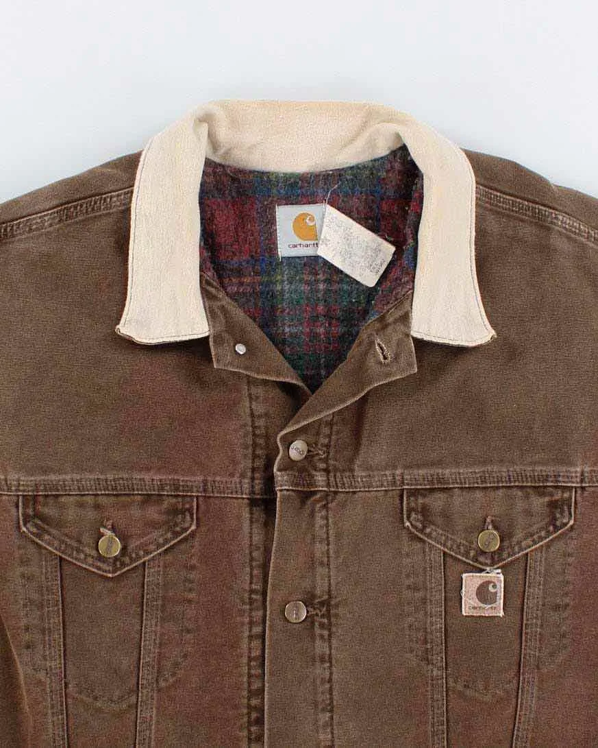 Vintage Carhartt Fleece Lined Work Wear Trucker Jacket - XXL Tall sold by Rokit product image thumbnail 3