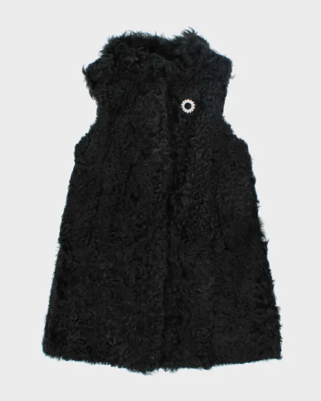 Vintage Y2K Dolce & Gabbana Faux Fur Sleeveless Long Coat - M sold by Rokit