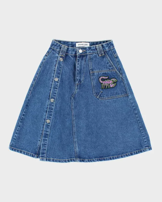 Vintage Y2K Heavyweight Denim Skirt - S made by Rokit