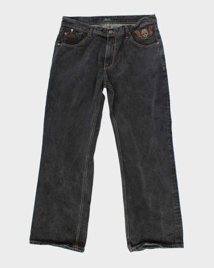 Vintage Y2K Marc Ecko Boot Cut Grey Faded Jeans - W32 L31 sold by Rokit