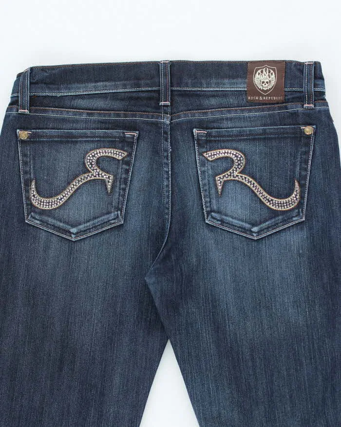 Vintage Y2K Rock & Republic Dark Wash Straight Flared Jeans - W30 L32 sold by Rokit product image thumbnail 4