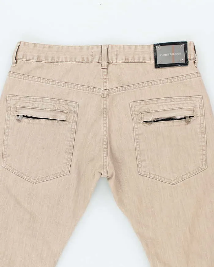 Vintage 90's Pierre Balmain Slim Fit Beige Wash Jeans - W30 L32 sold by Rokit product image thumbnail 4