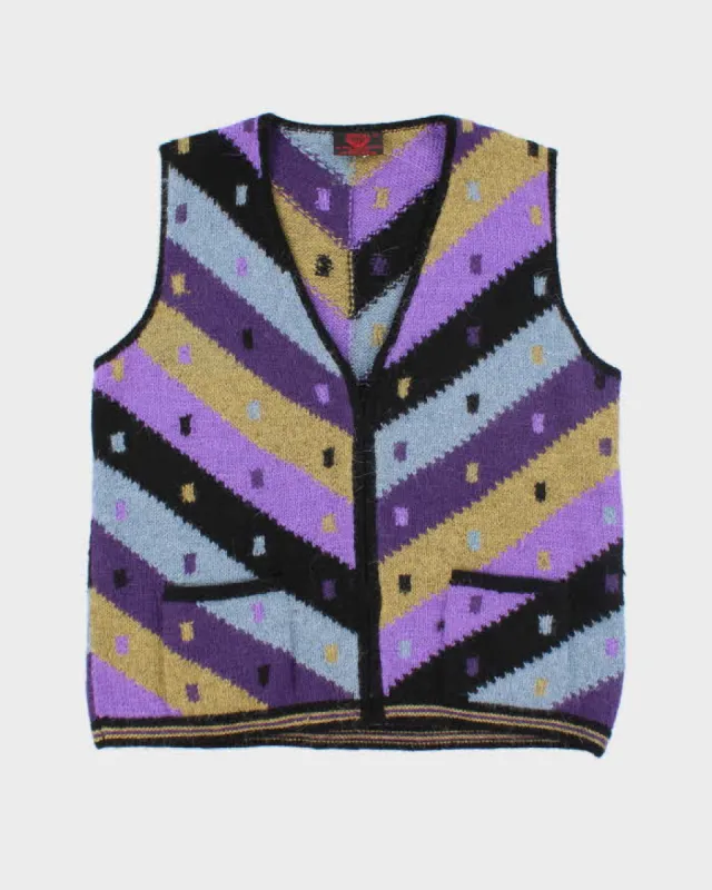 Vintage Minkha Alpaca Zip-up Knit Vest - L sold by Rokit