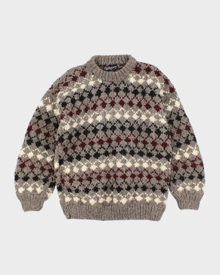Vintage Caravan Chunky Knit Wool Jumper - L sold by Rokit