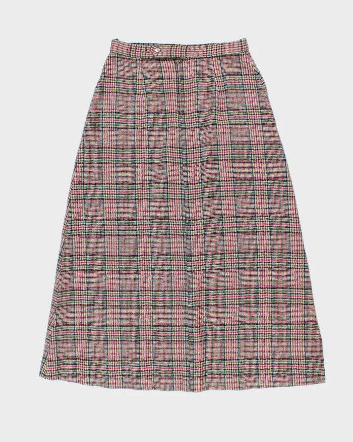 Vintage 1970s Pink Plaid Wool Maxi Skirt - M sold by Rokit product image thumbnail 2
