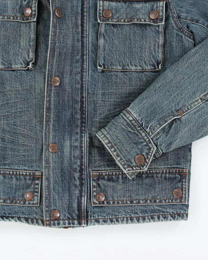 Vintage Y2K Buffalo Multi Pocket Biker Denim Jacket - M sold by Rokit product image thumbnail 4