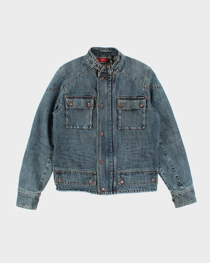Vintage Y2K Buffalo Multi Pocket Biker Denim Jacket - M sold by Rokit