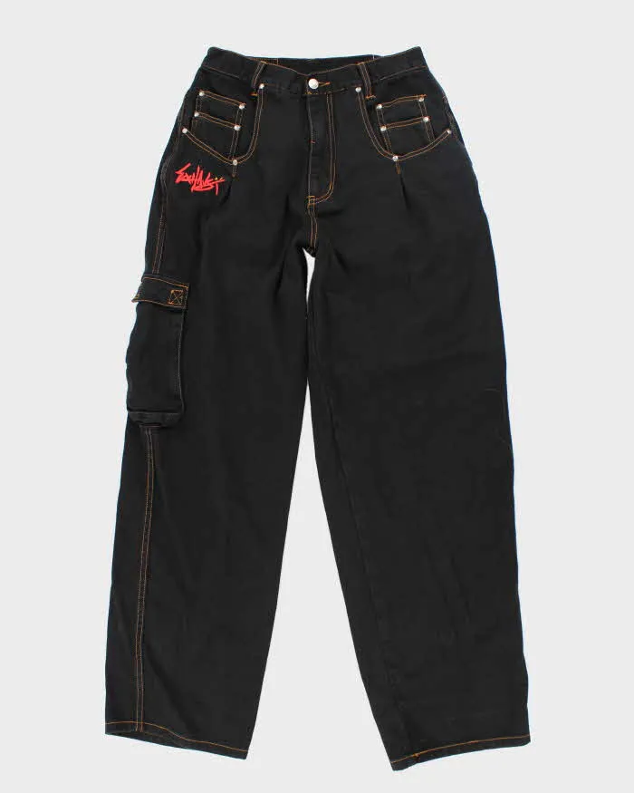 Vintage 90's Exhaust Baggy Wide Leg Dark Wash Jeans - W30 L31 sold by Rokit