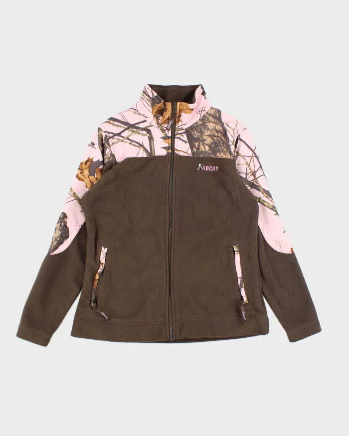 Vintage Women's Pink Real Tree Camouflage Full Zip Fleece - S sold by Rokit