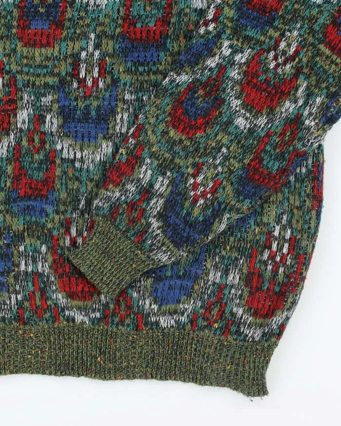 Vintage 90's Philippe Derry Patterned Chunky Wool Blend Jumper - L sold by Rokit product image thumbnail 4