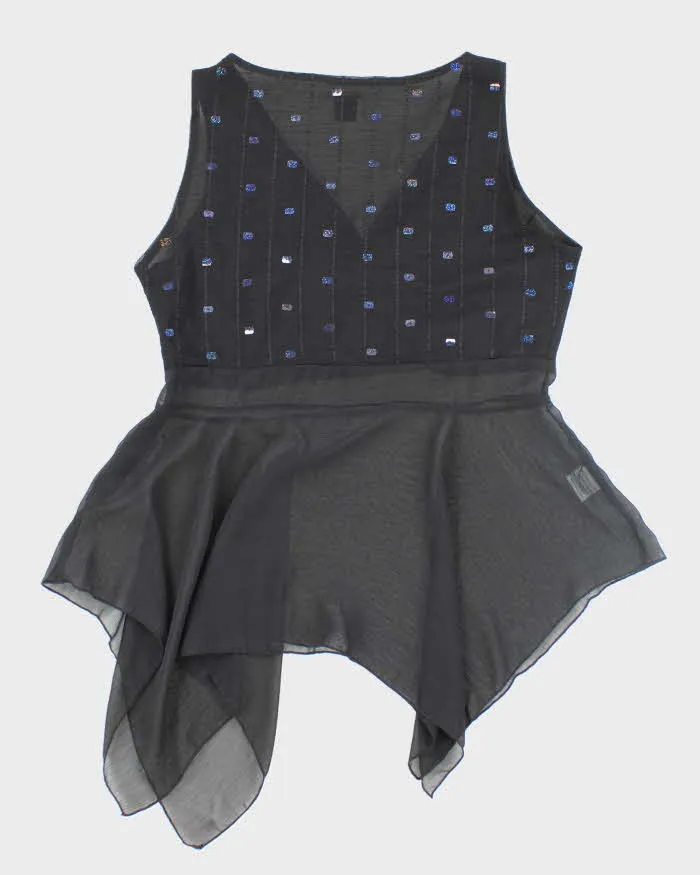 Y2k 00s Net Girl Sequin Asymmetric Hem Top - M sold by Rokit product image thumbnail 2
