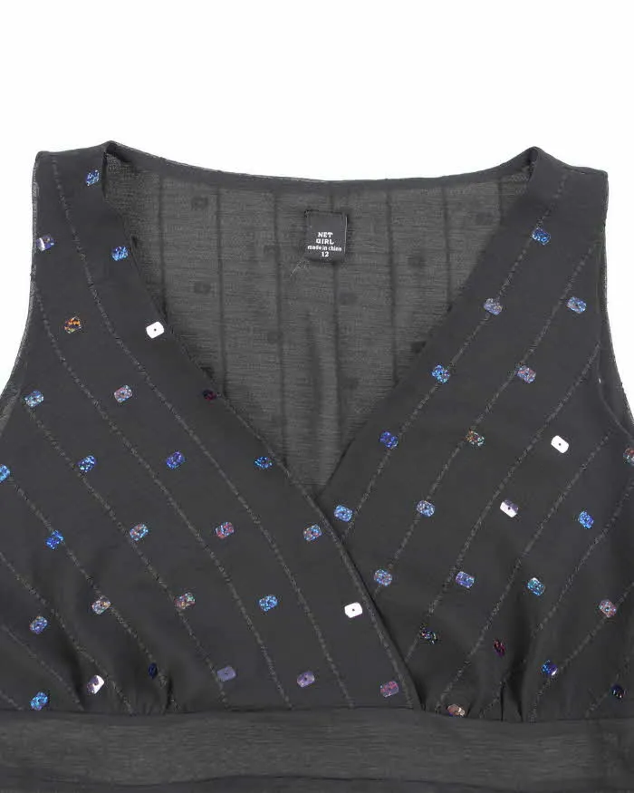 Y2k 00s Net Girl Sequin Asymmetric Hem Top - M sold by Rokit product image thumbnail 3