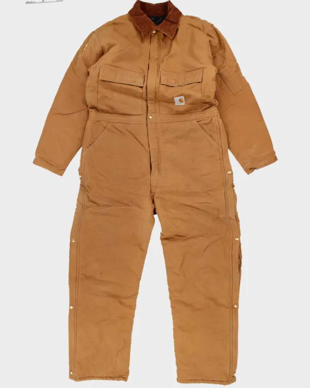 Vintage 80's Men's Tan Carhart Overalls With Quilted Lining - L sold by Rokit