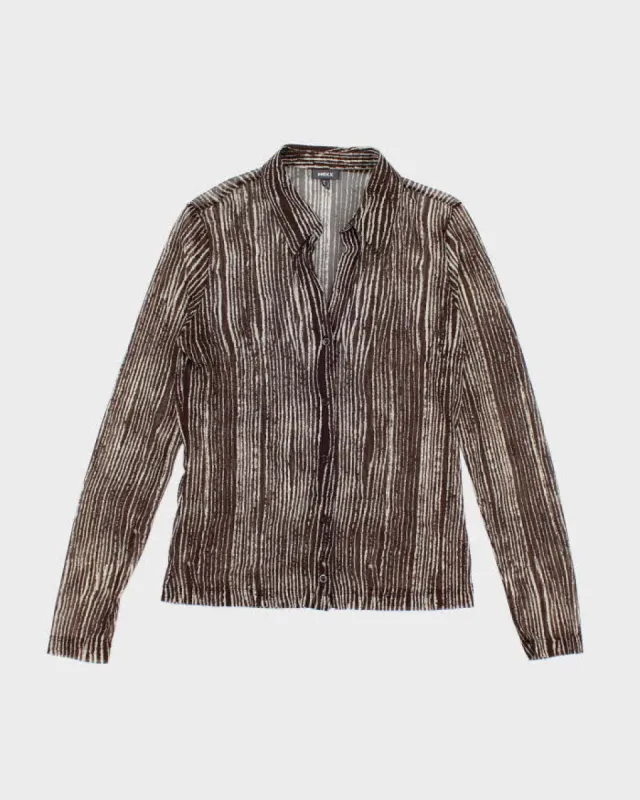Y2k 00s Mexx Mesh Button-up Blouse - L sold by Rokit