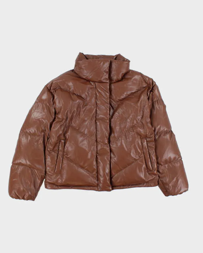 Vintage Women's The Cloud Puff Vegan Leather Down Puffer Jacket - M sold by Rokit