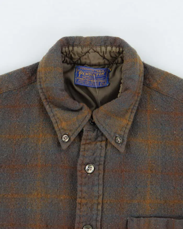 Vintage 80's Pendleton Brown Plaid Wool Shirt - M sold by Rokit product image thumbnail 3