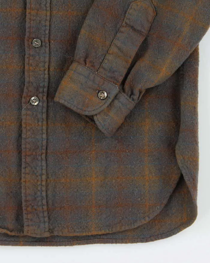 Vintage 80's Pendleton Brown Plaid Wool Shirt - M sold by Rokit product image thumbnail 4