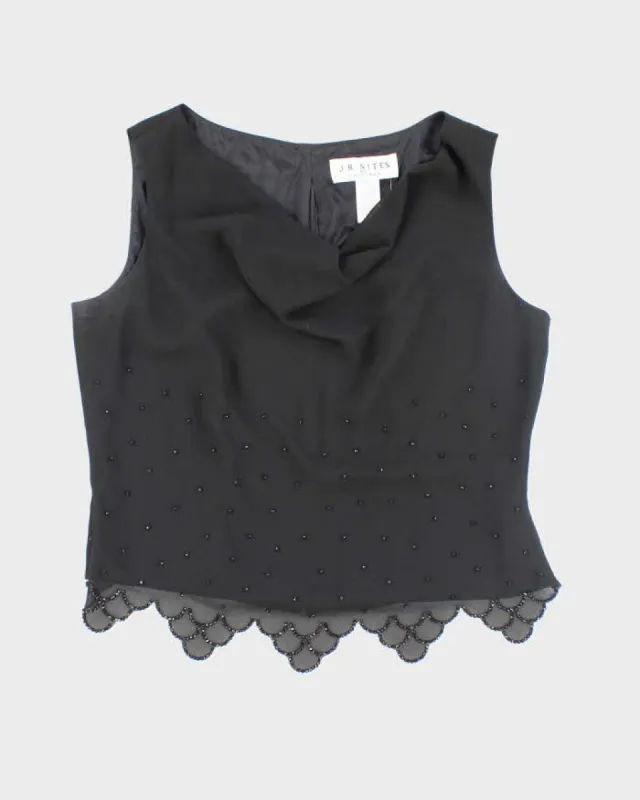 Vintage  J.R. Nites Cowl Neck Beaded Top - L sold by Rokit