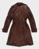 Womens Brown Leather Long Trench Coat - S sold by Rokit