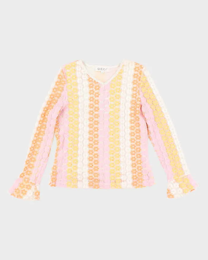 Vintage 90s Gitti Lace Floral Top - M sold by Rokit